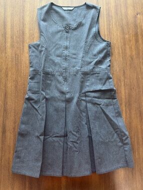 Marks & Spencer Girls' Gray Sleeveless Pleated School Dress